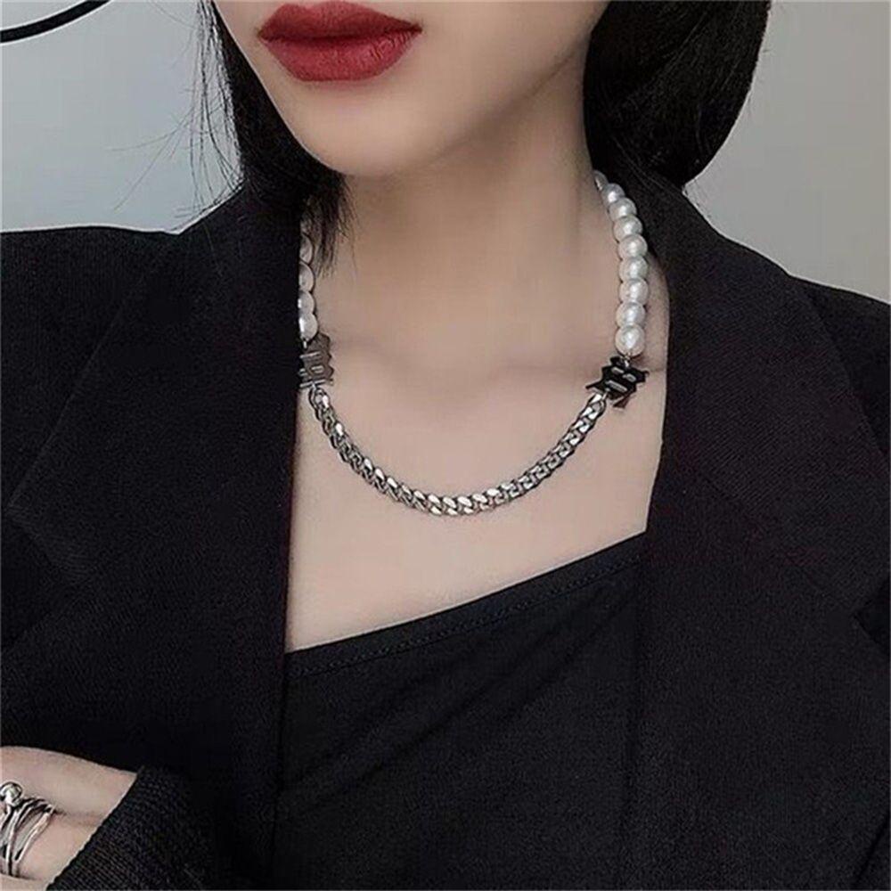 𝑭𝑹𝑬𝑬𝑺𝑯𝑰𝑷 Vòng cổ, vòng tay đính ngọc trai nhân tạo unisex phong cách hip hop siêu HOT