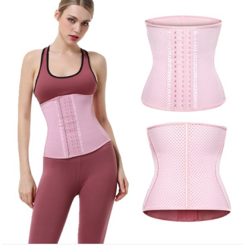 Đai Nịt Bụng SLIMMING SHAPER 3 Màu Xanh Hồng Trắng- Latex hồng