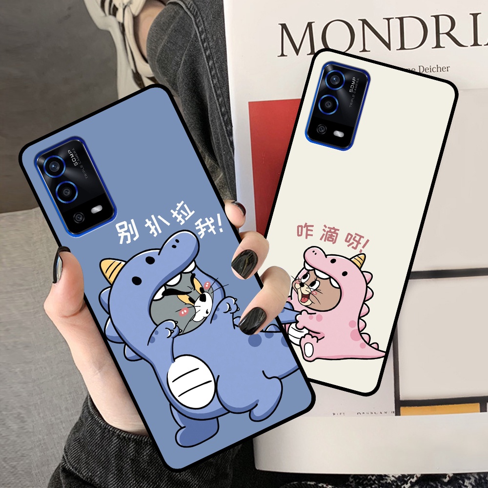 Ốp Oppo A55 in hình cặp đôi doremon, hổ, khủng long dễ thương