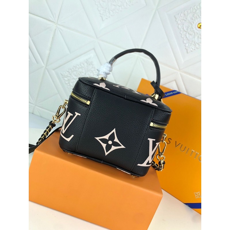 Túi đựng đồ khoá kéo có dây đeo vai da in hoạ tiết louis vuitton LV