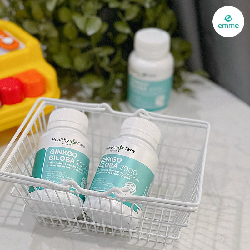 Bổ não Ginkgo Úc Biloba 2000 Healthy Care. Viên uống bổ não bổ huyết ích não