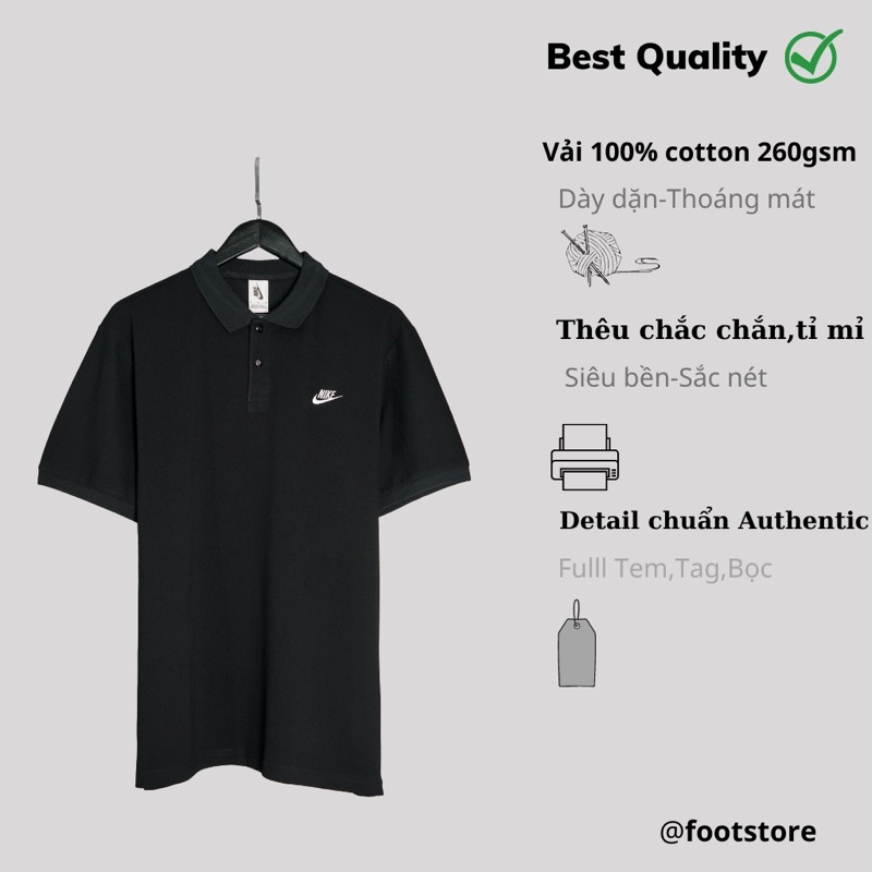 Áo polo Nike thêu basic cao cấp Áo Nike thêu nổi mới nhất