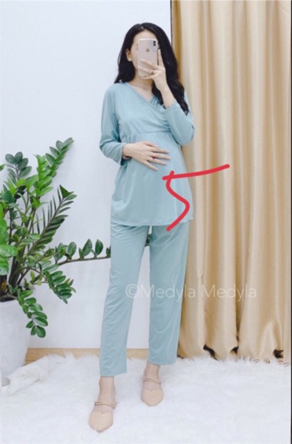 BỘ ĐỒ SAU SINH ĐẸP CHẤT COTTON MÙA HÈ MÁT 2021 ĐỒ BỘ BẦU XINH