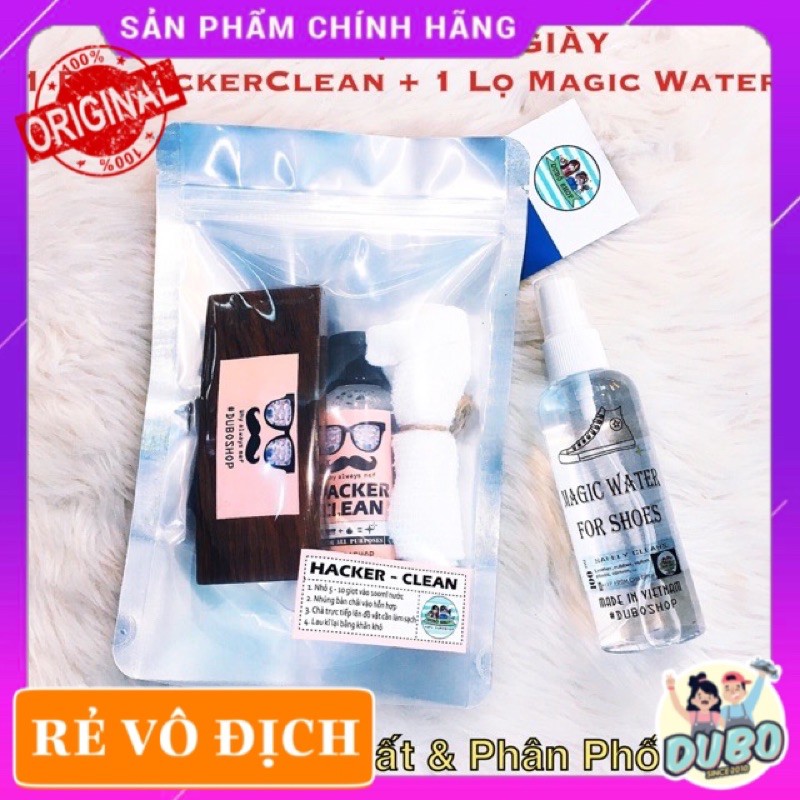 [CỰC RẺ] COMBO Vệ Sinh Giày (1 Bộ HackerClean + 1 Lọ Magic)