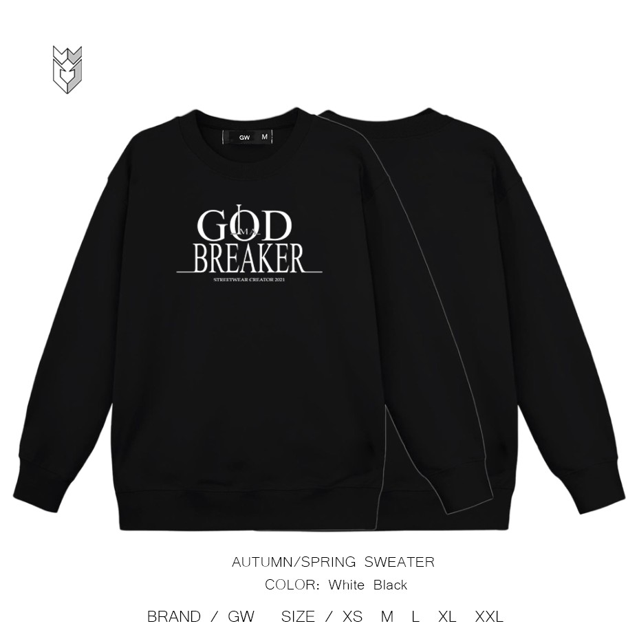 Áo nỉ Sweater Unisex God Breaker nam nữ dài tay form rộng - GW Shop | BigBuy360 - bigbuy360.vn