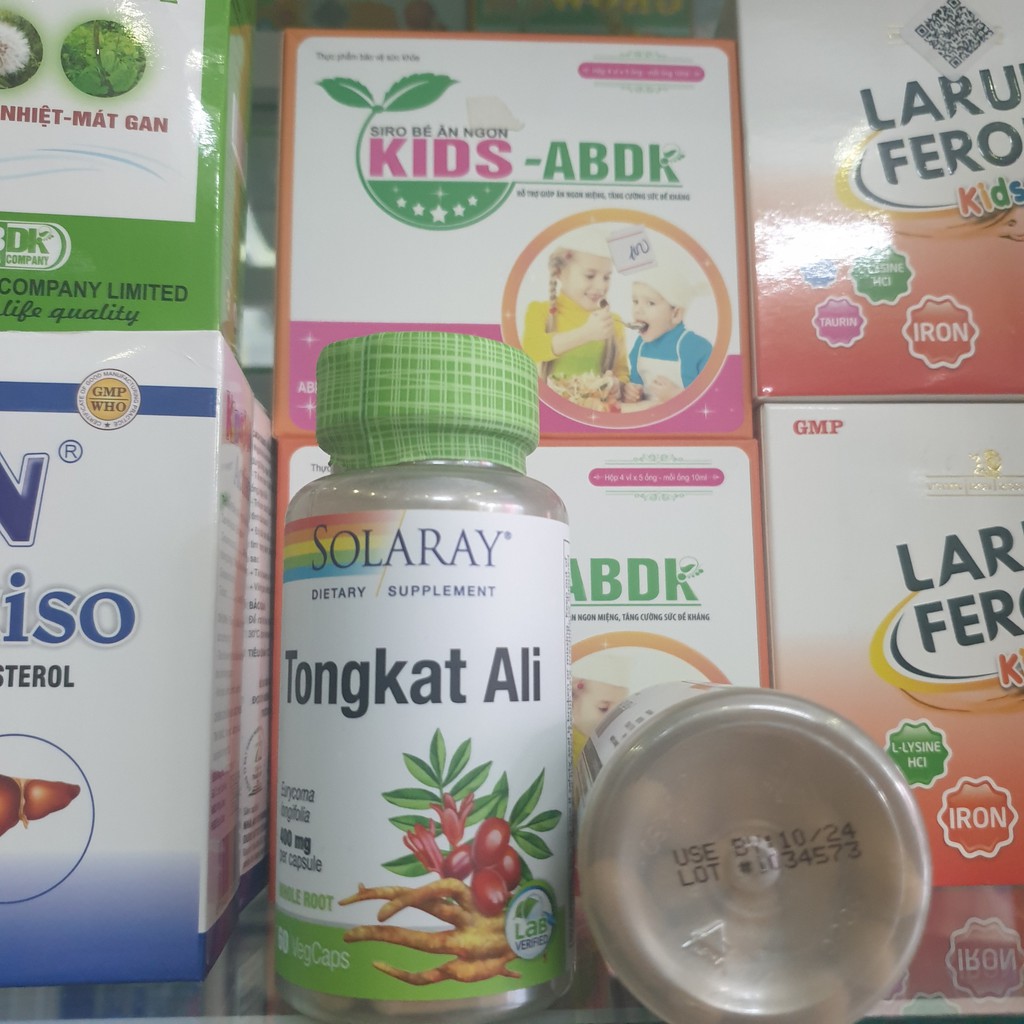 VEGAN - Viên uống Tăng cường SINH LỰC Nam giới Tongkat Ali solaray 60 viên Thuần Chay