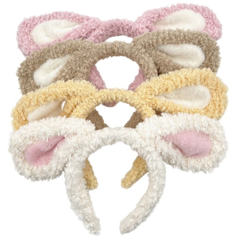 Băng Đô Lông Xù Kiểu Tai Thỏ Hoạt Hình Đáng Yêu Chống Trượt Cho Bé