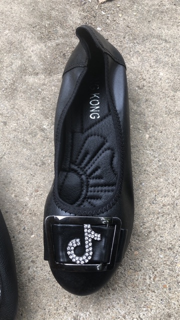 Giày da đen mũi tròn , giày lười nữ chất mềm đẹp | BigBuy360 - bigbuy360.vn