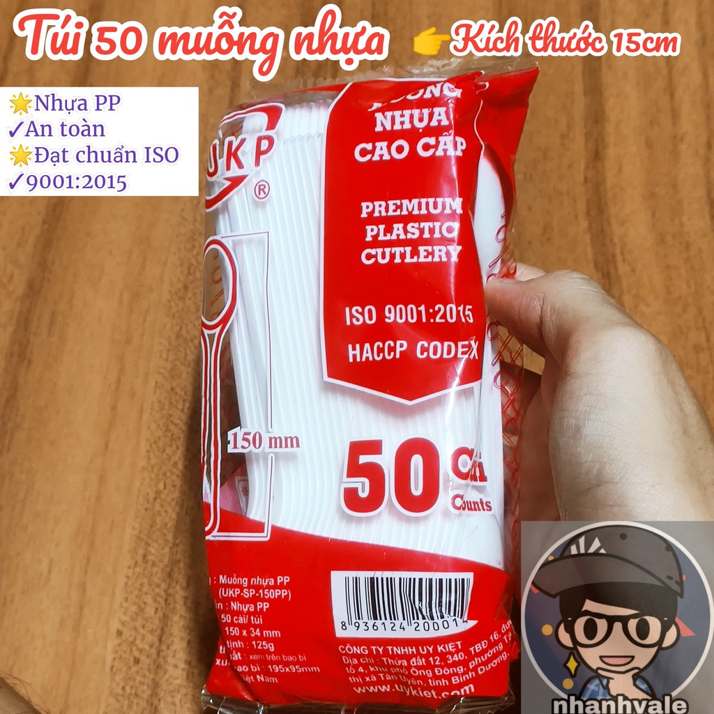 Bịch 50 cái muỗng nhựa cao cấp