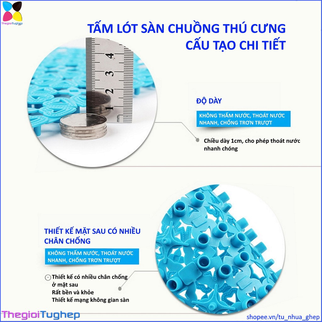 Thảm nhựa chống lọt chân lót chuồng chó mèo