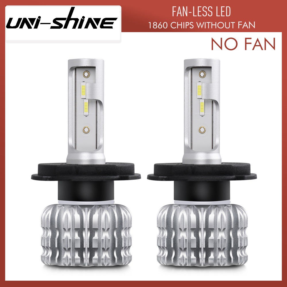 UNI-SHINE Bộ 2 Đèn Pha Led 6500k H1 H4 H7 H8 H11 9005 9006 Hb3 Bh4 Tự Động 12v Cho Ô Tô