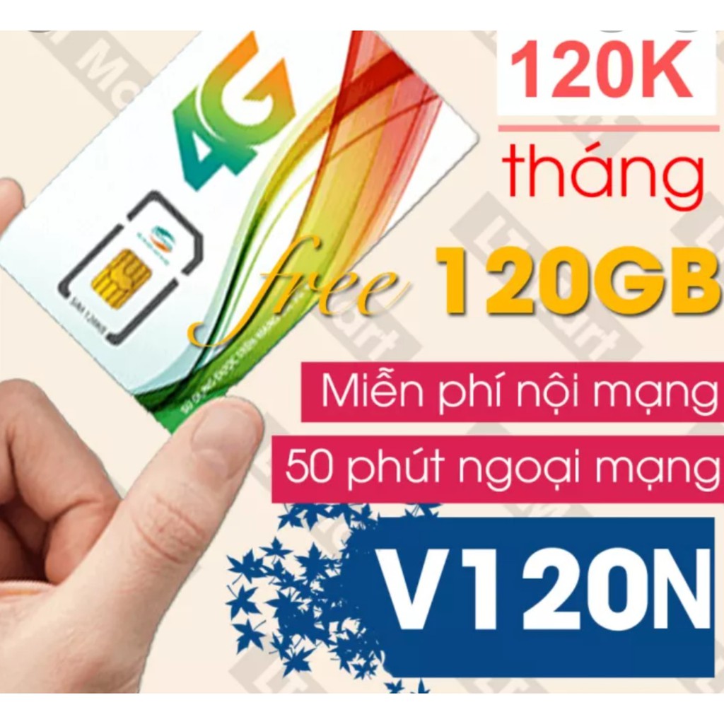 [Free 30 Ngày] Sim Viettel V120N Tặng 4GB 1 Ngày - Gọi Miễn Phí Viettel - Tặng 50p Gọi Ngoại Mạng Hàng Tháng.