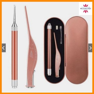 Bộ dụng cụ lấy ráy tai có đèn tiện lợi, Bộ đèn soi lấy ráy tai cho bé