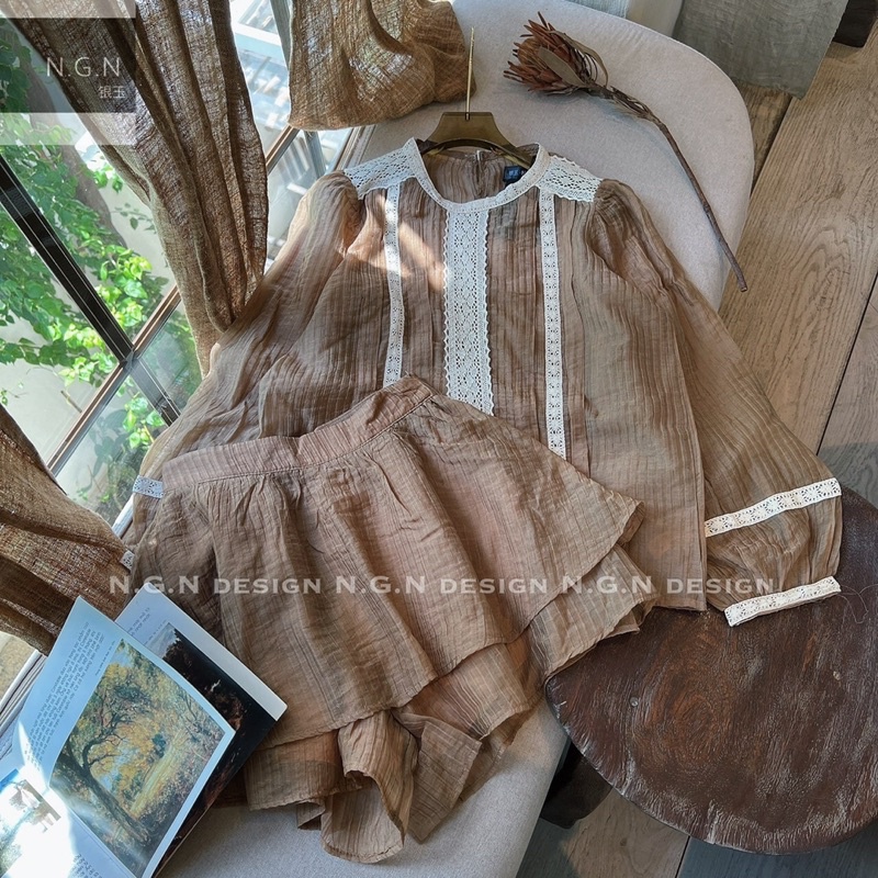 Sét đũi dài tay viền ren