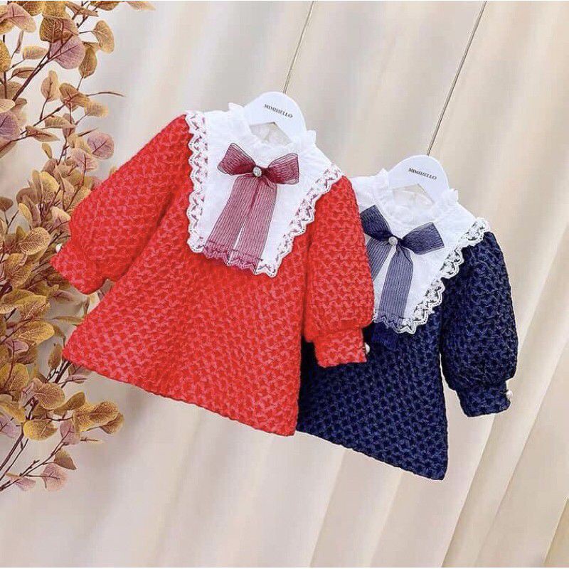 Váy đầm bé gái dự tiệc - Tay bồng phối ren.