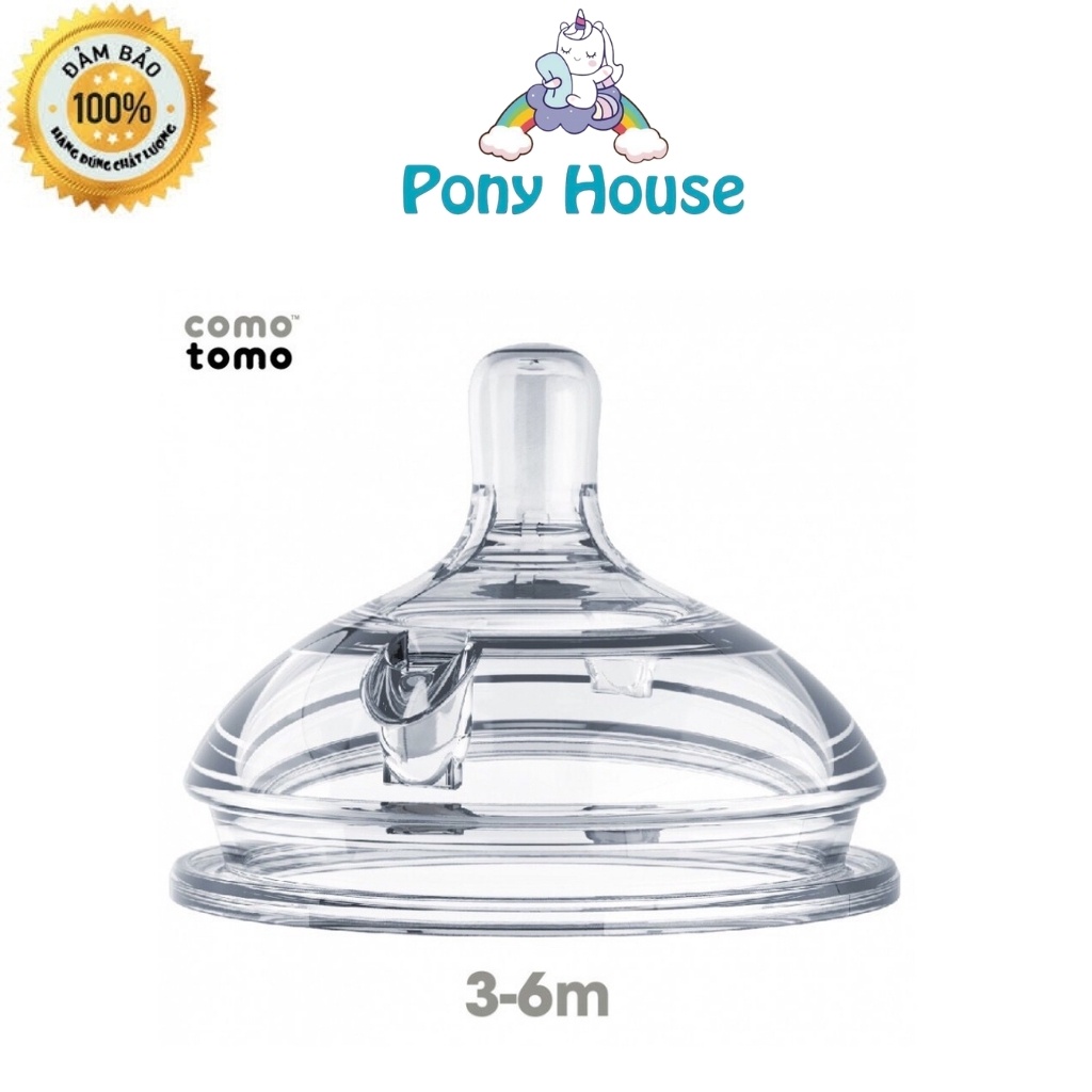 Núm Ti Bình Sữa Comotomo Silicon Chính Hãng, Núm Vú Bình Comotomo 1, 2, 3 tia, chữ Y cut