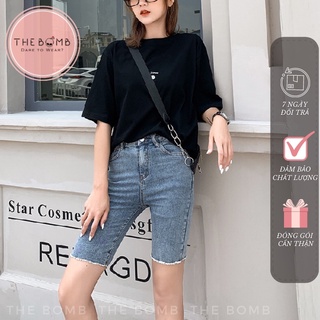 Quần biker nữ - quần ngố jeans năng động