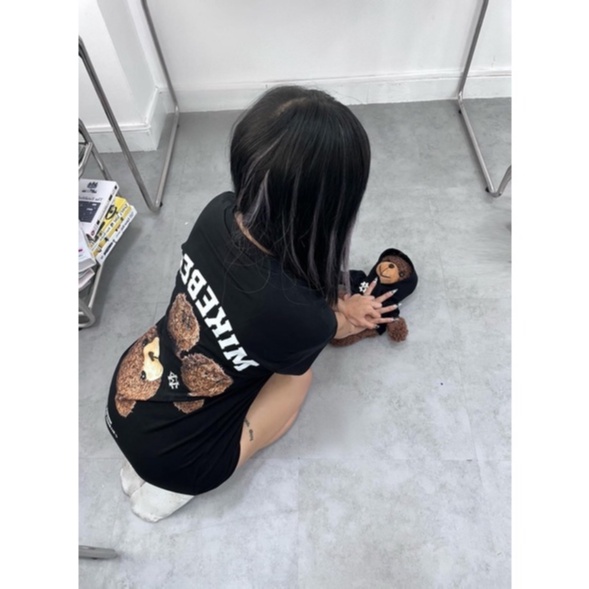 Áo thun tay lỡ gấu MIKE.BEAR form rộng đẹp HARIQUEEN- Áo thun tay lỡ Unisex nam nữ kiểu hàn quốc vải cotton