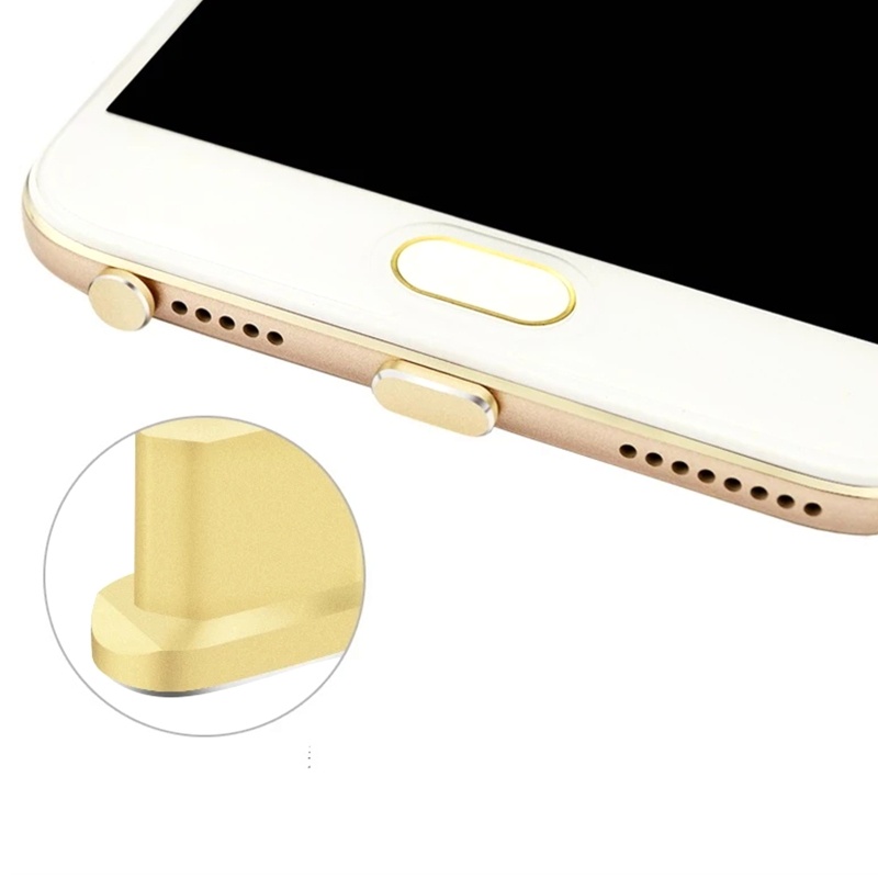 Bộ 2 Nút Bịt Cổng Micro USB Chống Bụi Bằng Kim Loại Cho Điện Thoại