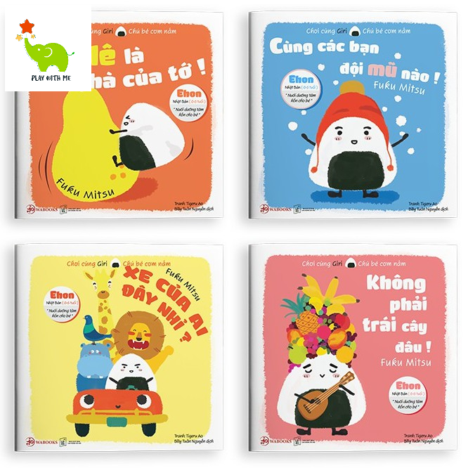 Sách Ehon - Chơi cùng Giri Chú bé cơm nắm p1 - cho bé từ 0 - 6 tuổi