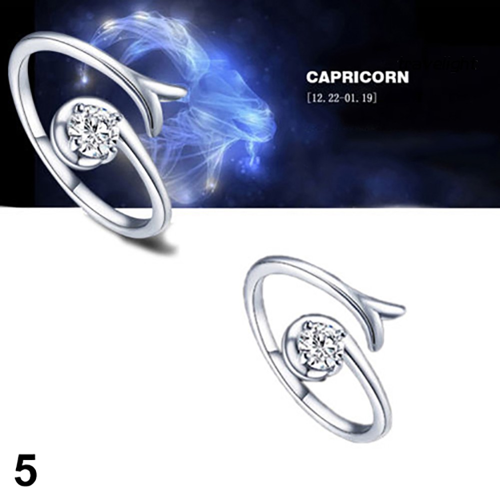 Nhẫn Mở Mạ Bạc Khắc Hình Chòm Sao Thời Trang Cho Nam Nữ