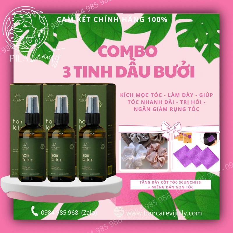 [MUA 1 TẶNG 2] COMBO 3 Tinh Dầu Bưởi Vi Jully - Kích Mọc Tóc - Ngăn Rụng Tóc