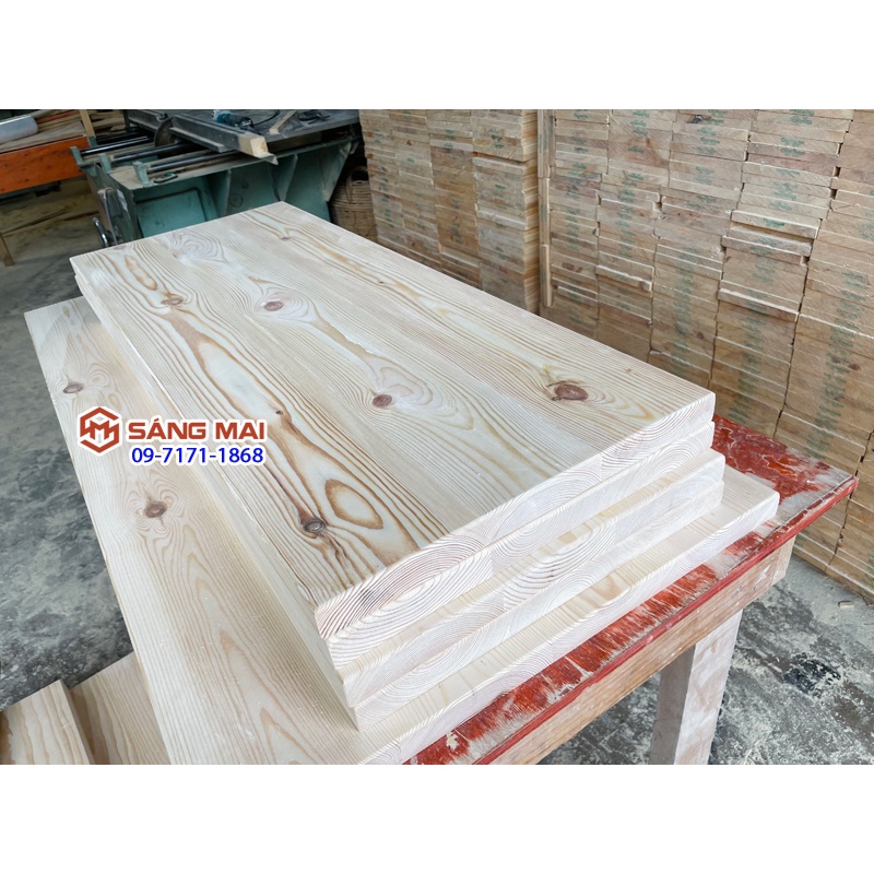 [MS169] Mặt bàn gỗ thông 40cm x 100cm x độ dày 3cm + gia công láng mịn