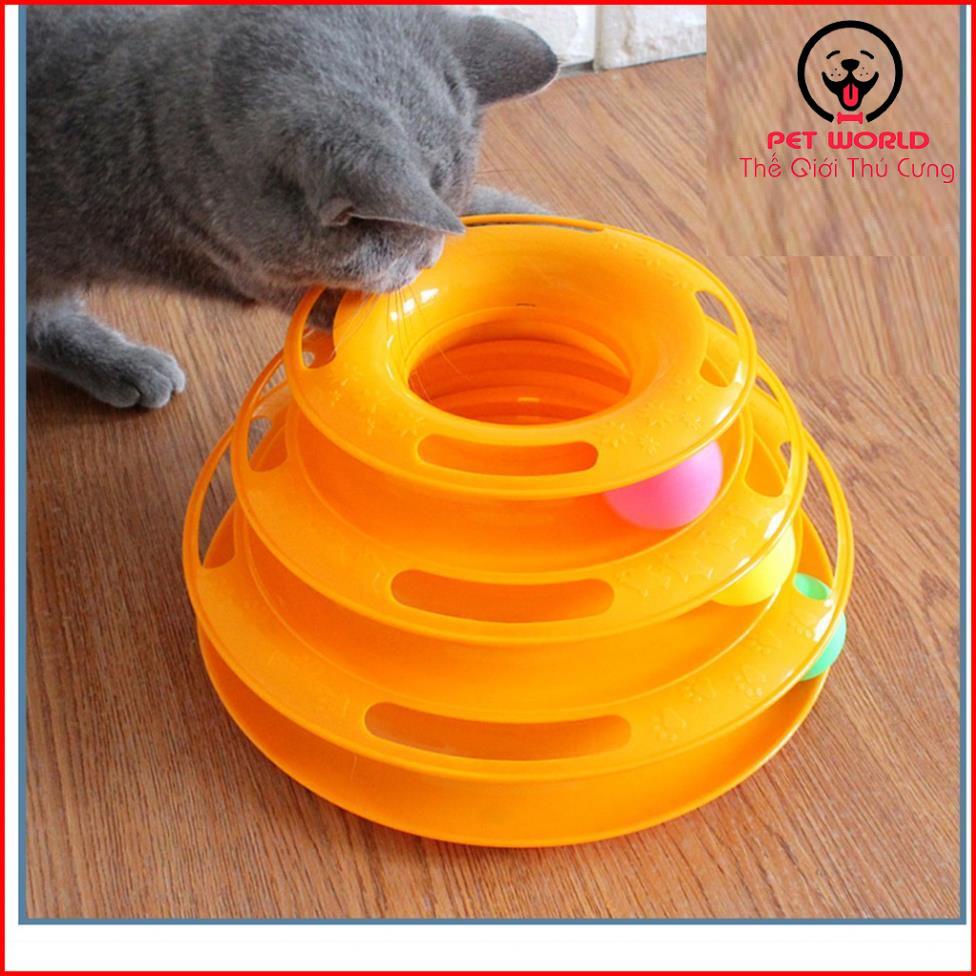Đồ chơi mèo 3 tầng hình tháp banh cho mèo đùa nghich vui nhộn giảm stress cho mều