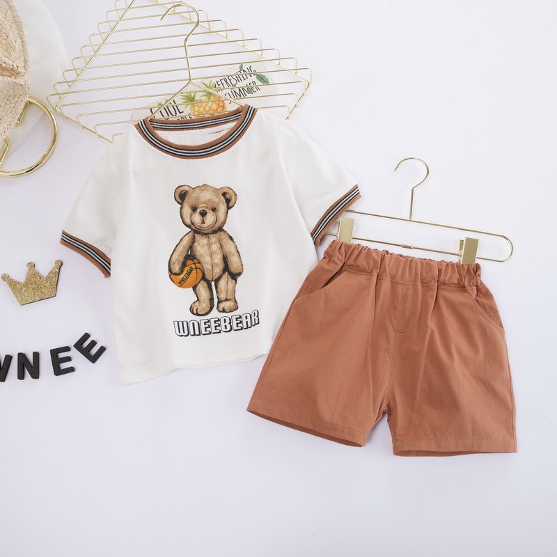 Bộ Áo Thun Tay Ngắn Cổ Tròn + Quần Short Thể Thao Cá Tính 2020 Cho Bé | BigBuy360 - bigbuy360.vn