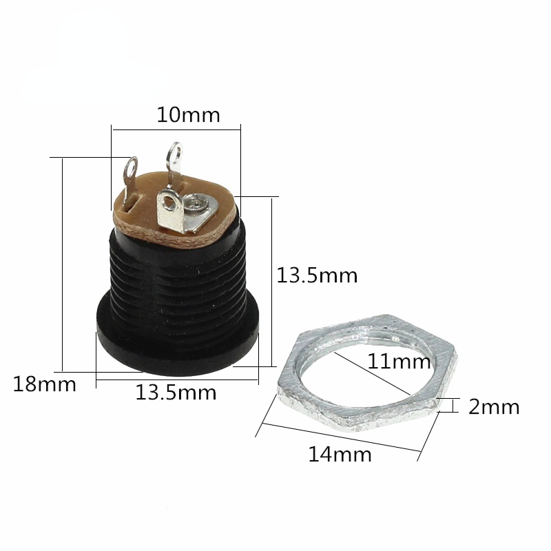 Set 100 Ổ Cắm DC-022 5.5x2.1MM 5.5x2.5MM 3Pins 5.5*2.5mm Đầu Nối DC 5.5*2.1Mm