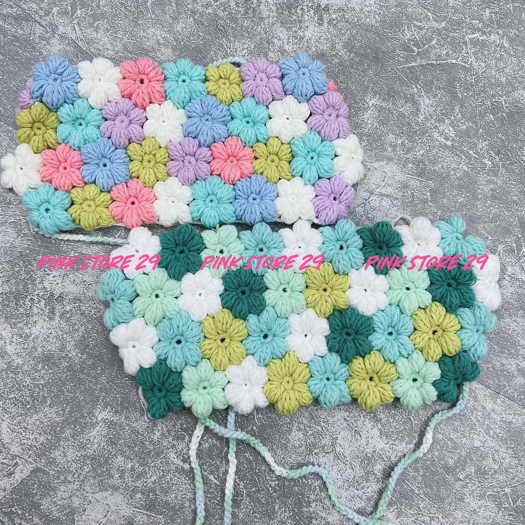 Áo Croptop Hoa Len Móc PINKSTORE29, Dáng Ôm Cổ Yếm Hở Lưng Quyến Rũ A5458