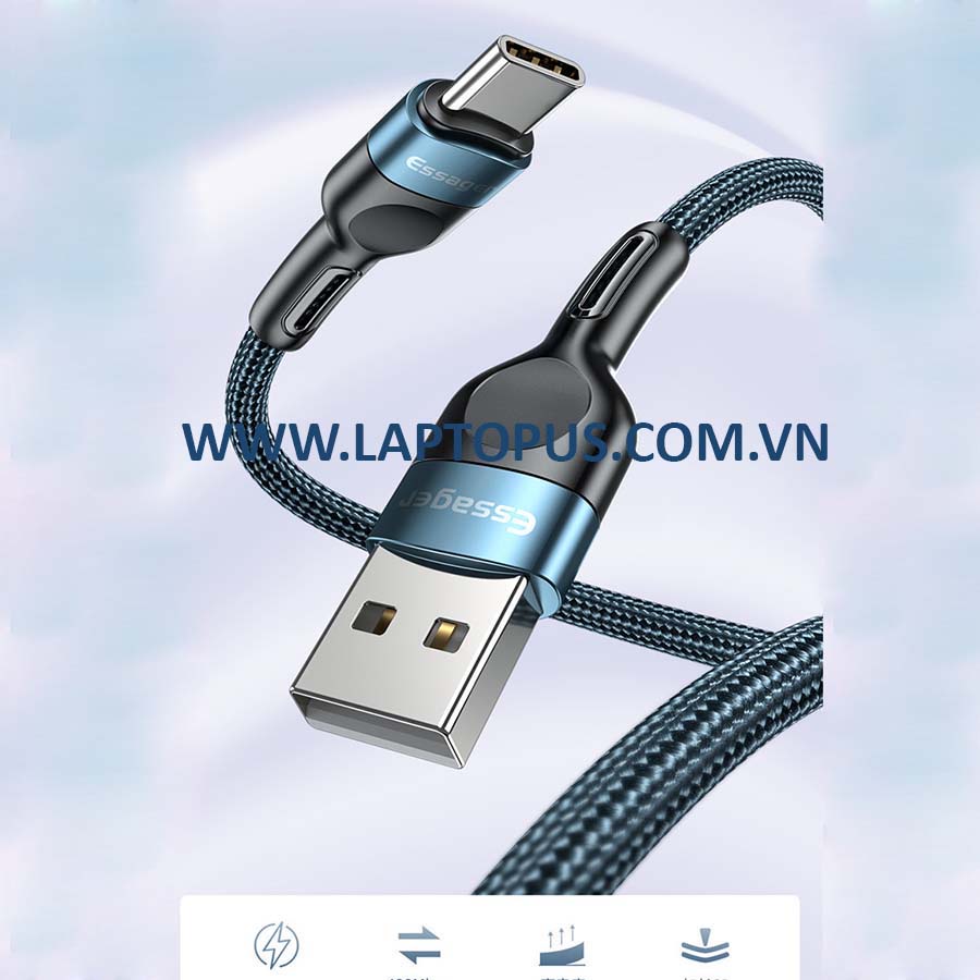 Cáp Sạc Nhanh Essager USB C Bọc Vải Chất Lượng