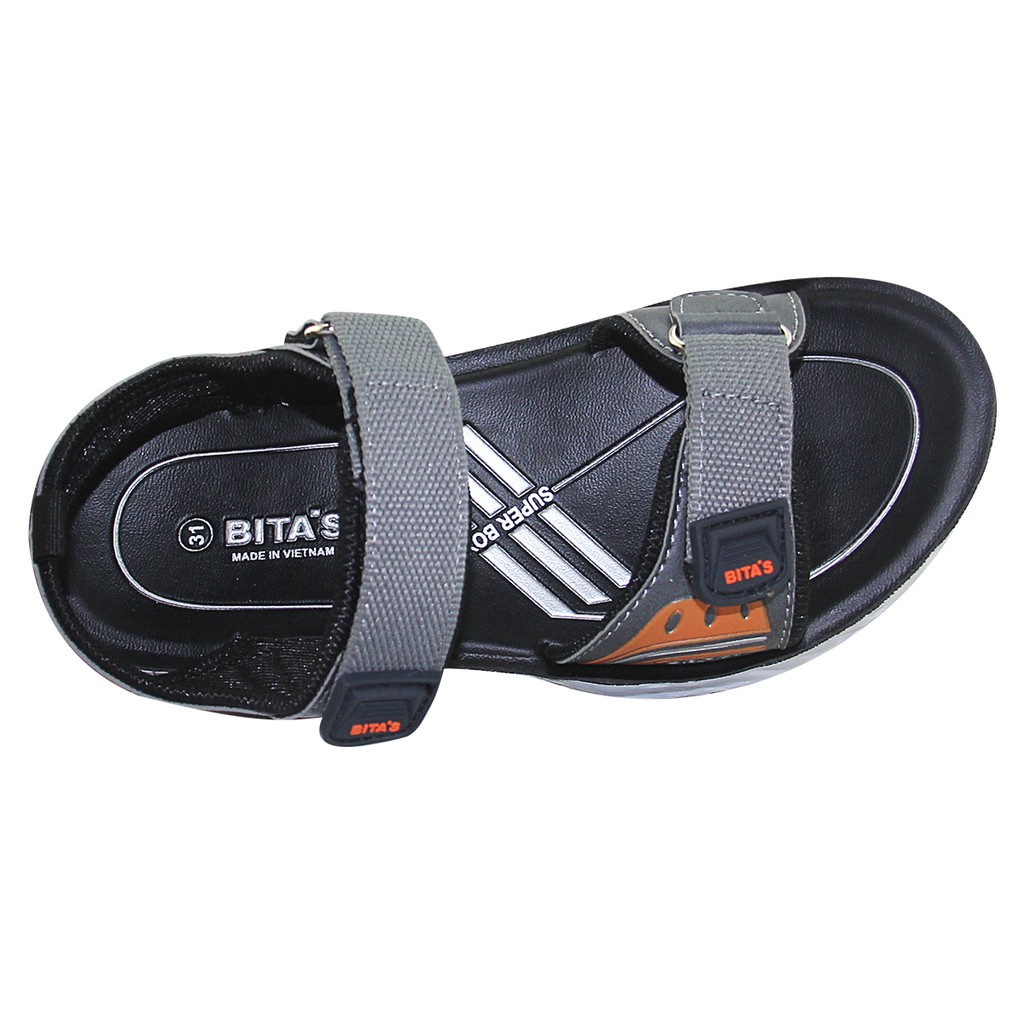 Sandal Bita's đế bằng bé trai - SEN.59 Xám