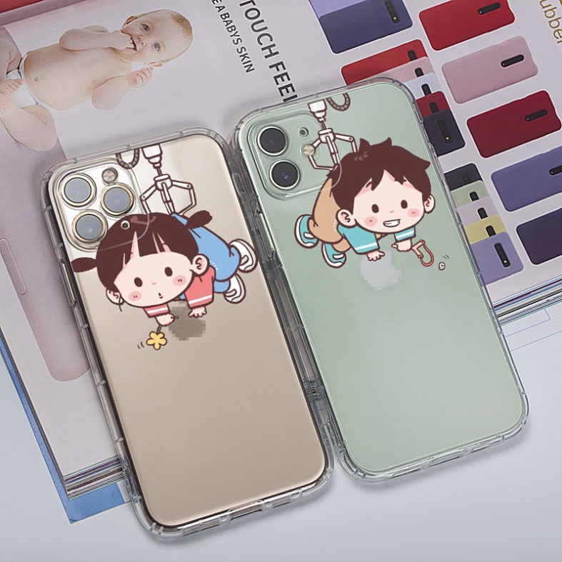 Ốp lưng iphone 6, 6s plus, 7 8 Plus, X, XS, XR, XSMAX, 11, 12, 13 PROMAX TRONG SUỐT BÉ GÁI, BÉ TRAI PKVN