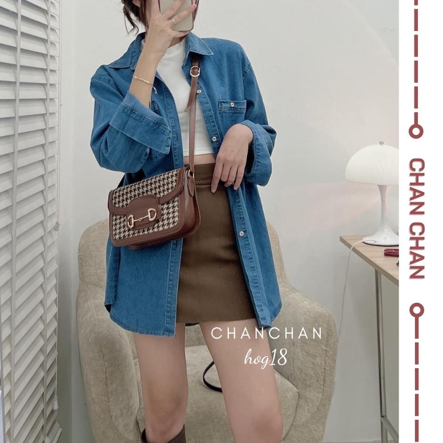 Áo Khoác Nữ Jean UNISEX Form Rộng Nam Nữ Màu Xanh- Áo khoác bò nữ form rộng suông