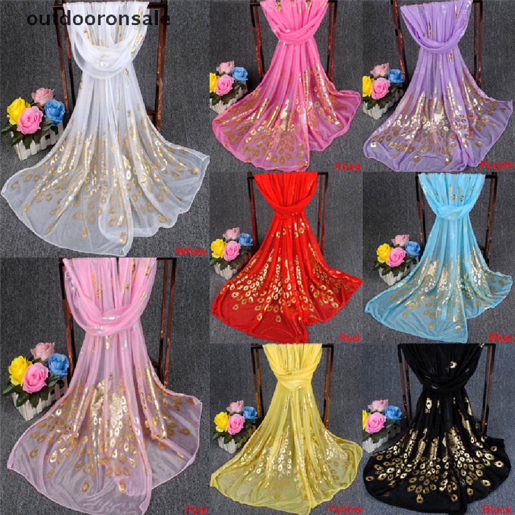 Khăn choàng cổ dài bằng lụa mềm mại in họa tiết chim công cho nữ
 | BigBuy360 - bigbuy360.vn