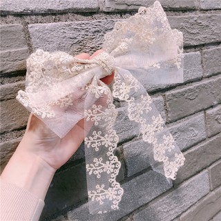 Kẹp tóc nơ, cặp tóc vải ren phối nơ xinh xắn - tiemcuaxu