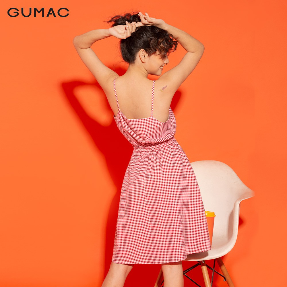 Đầm dây nữ GUMAC thiết kế phong cách trẻ trung, màu Đỏ - Vàng đủ size DA12127 | BigBuy360 - bigbuy360.vn