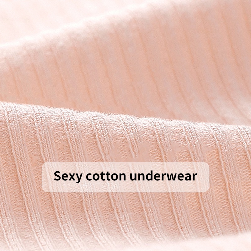 Set 3 quần lót nữ Zxyouping vải cotton mềm mại cạp thấp họa tiết sọc gợi cảm