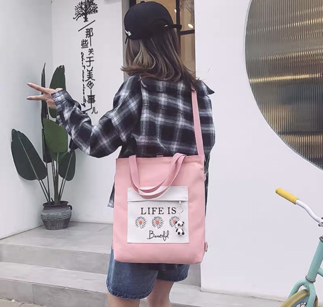 TOTE ĐEO 2 kiểu - Life is cúc 3