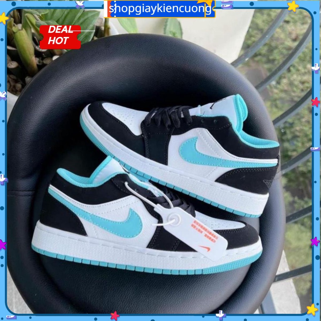 🔥shopgiaykiencuong🔥HÀNG TRUNG CAO CẤP Giày Jordan xanh ngọc cổ thấp Nam Nữ, Hót trend 2022 Full Box bill