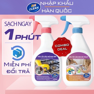 Combo Tẩy Cặn Canxi Hiclean và Tẩy Dầu Mỡ Nhà Bếp Hiclean, sạch nhanh chóng, hiệu quả tức thì, Nhập Khẩu Hàn Quốc