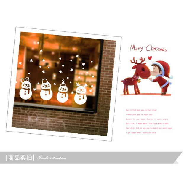 Decal trang trí tường Noel - 4 Ông Người Tuyết đáng yêu