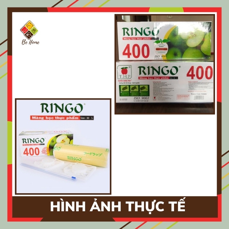 Màng Bọc Thực Phẩm Có Lưỡi Cắt Ringo BEHOME Màng Bọc Thức Ăn Co Dãn 250mx30cm Siêu Bền Đảm Bảo An Toàn [RINGO400]