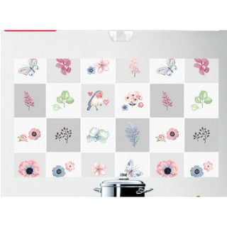 Cuộn 5m giấy dán bếp khổ 60cm - hoa bướm hồng ECC021