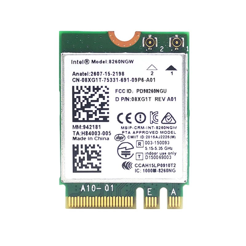 Intel 8260NGW 8260AC 5G Dual Band Gigabit Desktop Tích hợp Card mạng không dây NGFF Bluetooth 4.2