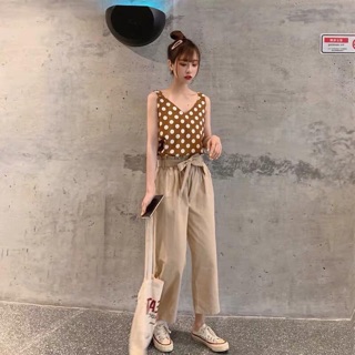 Set áo 2 dây + quần chun nơ