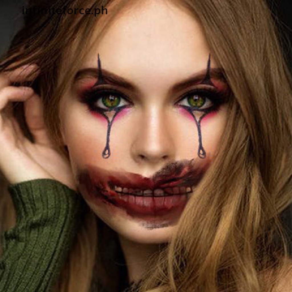 [IN]#1 Tờ Hình Xăm Dán Mặt Môi Miệng To Phong Cách Halloween