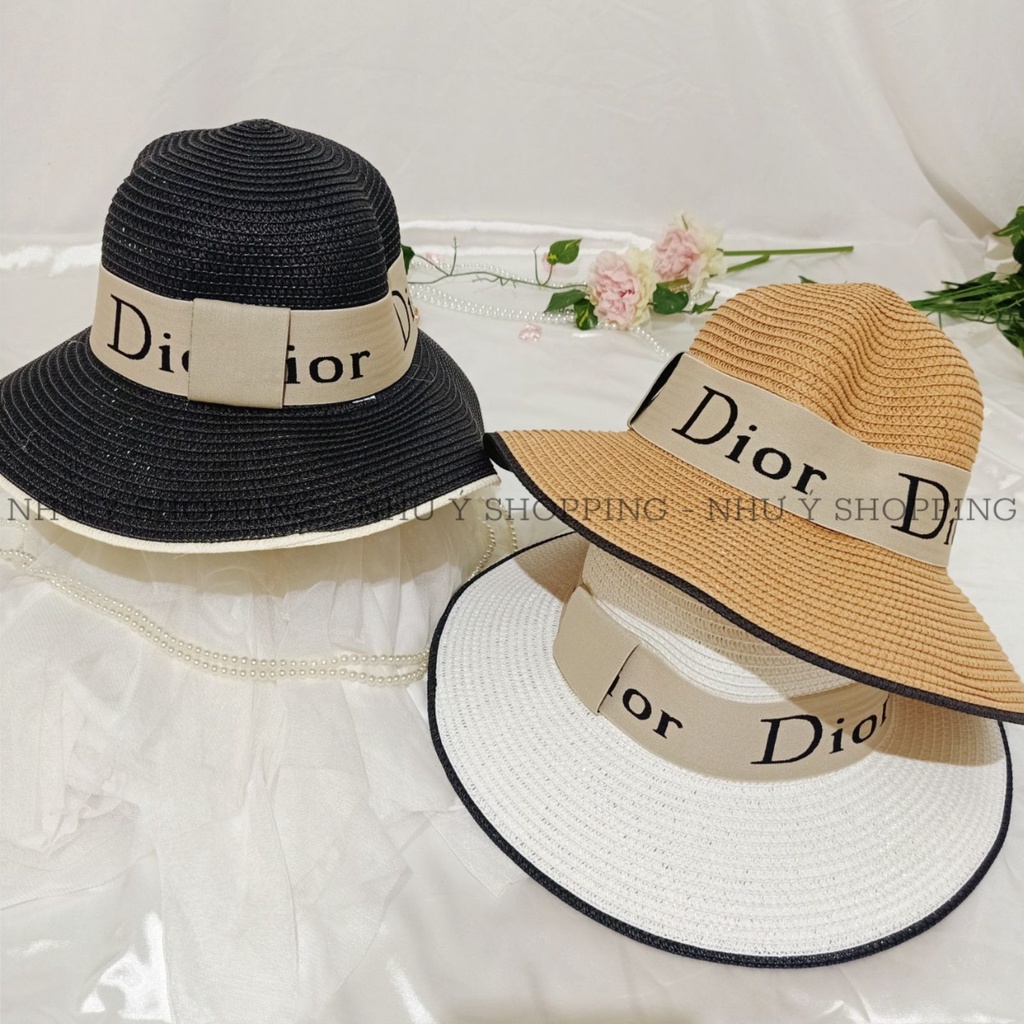 Nón cói đi biển cho nữ vành nhỏ in chữ to thắt nơ vuông sành điệu nổi bật cá tính-q12m D0 vuông