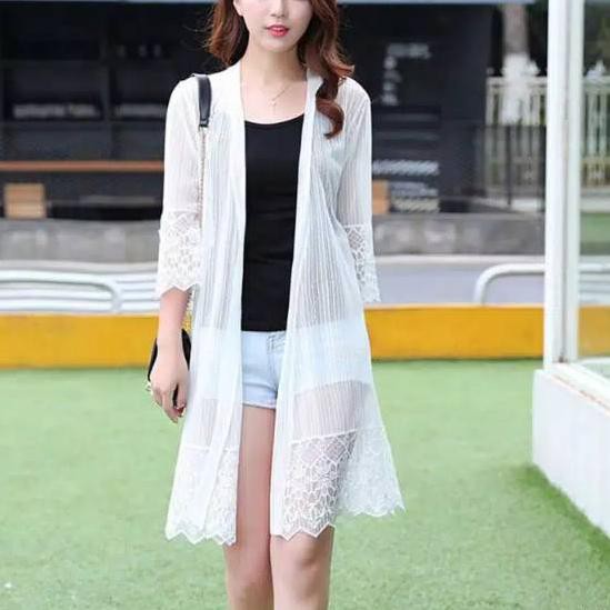 Áo Khoác Cardigan Phối Ren Phong Cách Bohemian